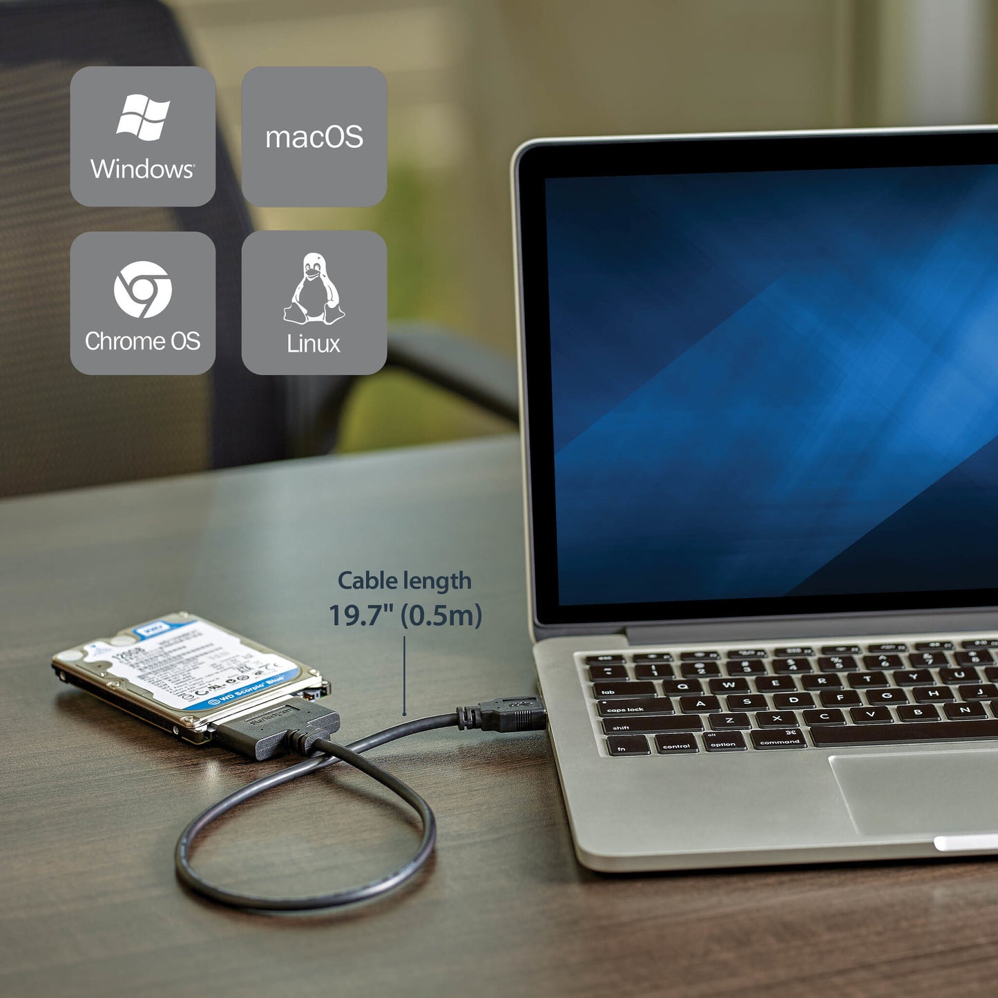 StarTech.com USB 3.1 to 2.5" SATA Hard Drive Adapter - USB 3.1 Gen 2 10Gbps with UASP External HDD/SSD Storage Converter