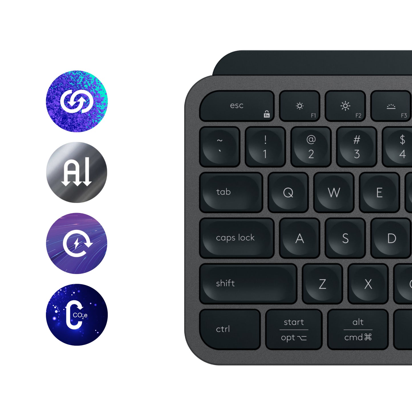 Logitech MX Keys S keyboard Universal RF Wireless + Bluetooth QWERTY US International Graphite