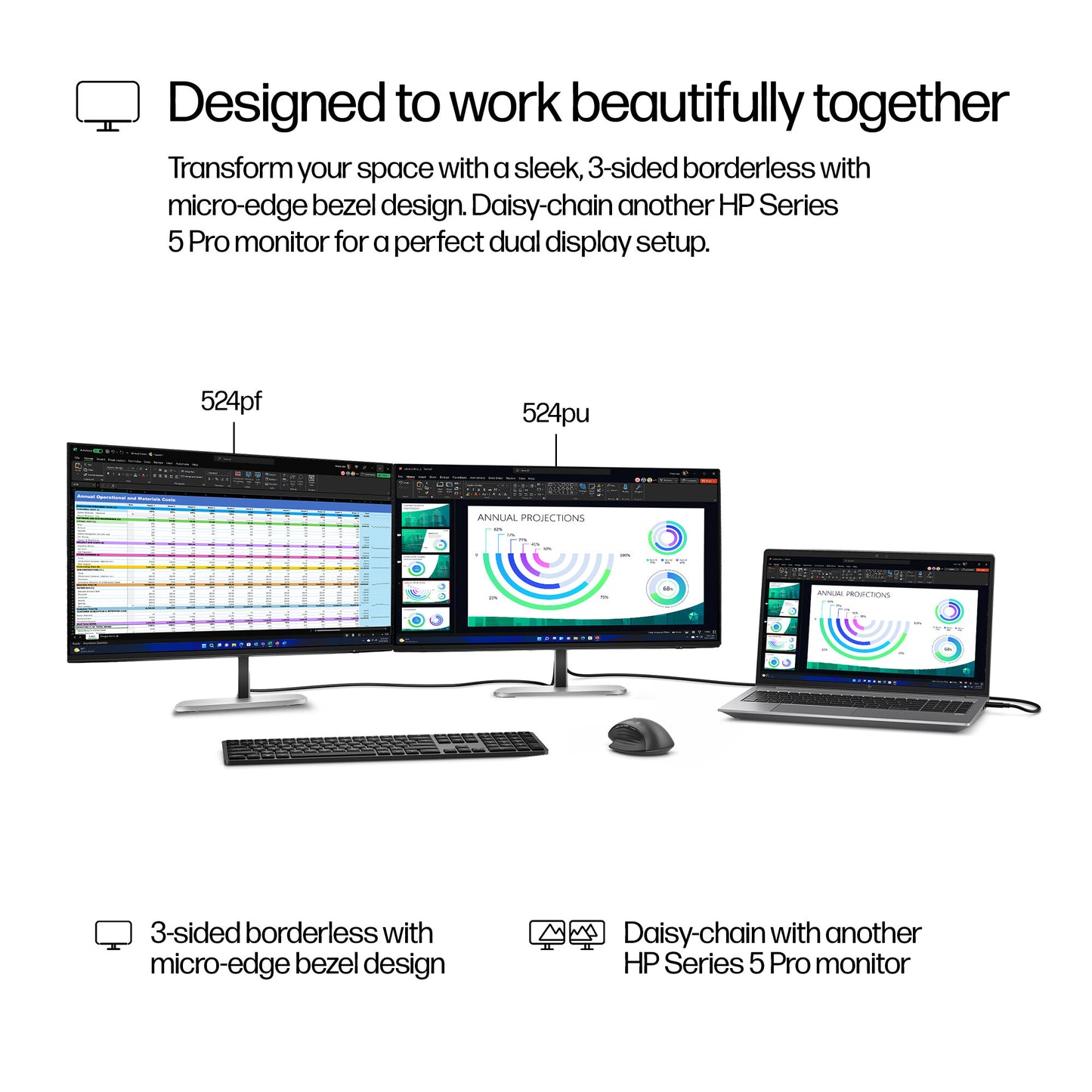 HP Series 5 Pro 23.8 inch FHD USB-C Monitor - 524pu