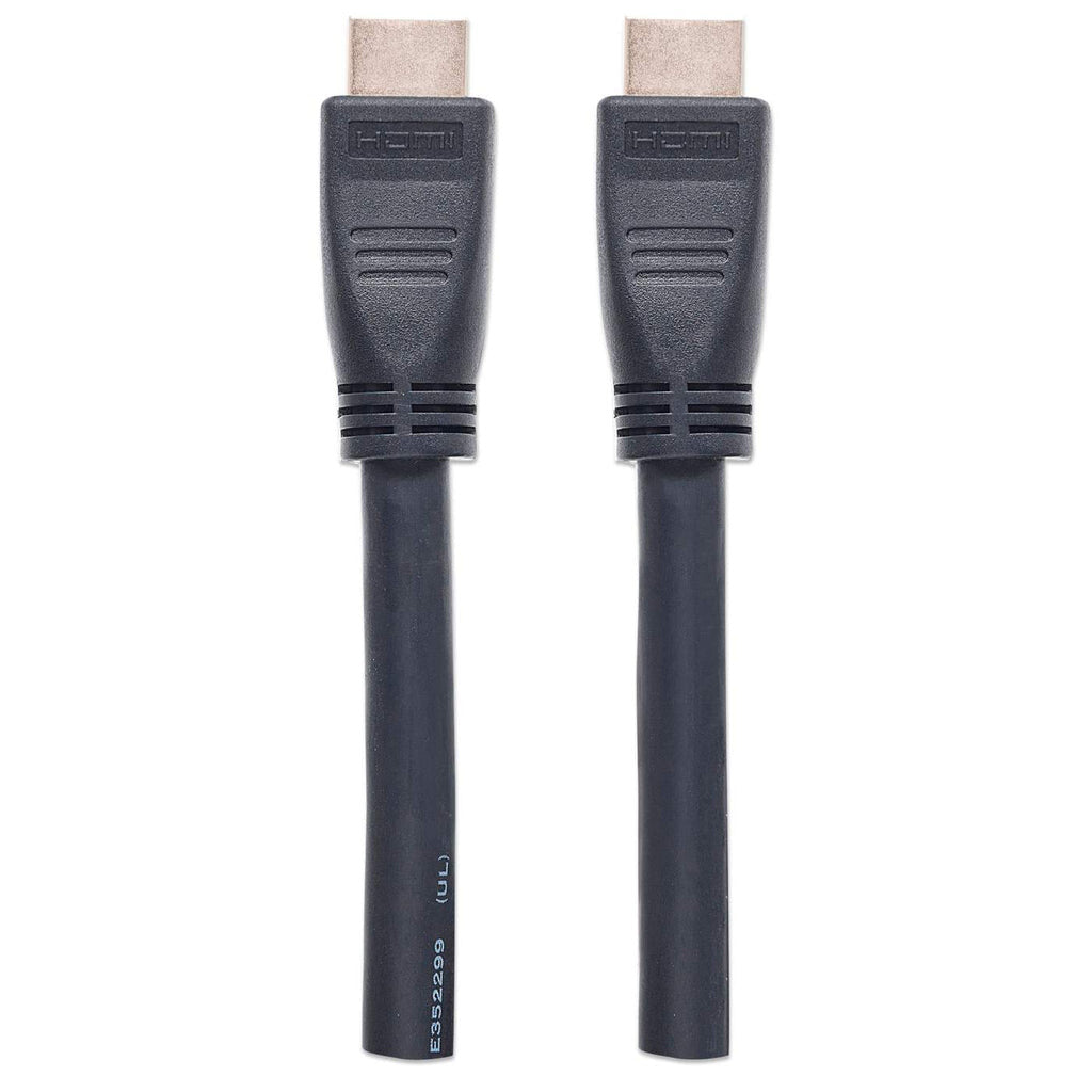 Manhattan HDMI Cable with Ethernet (CL3 rated, suitable for In-Wall use), 4K@60Hz (Premium High Speed), 10m, Male to Male, Black, Ultra HD 4k x 2k, In-Wall rated, Fully Shielded, Gold Plated Contacts, Lifetime Warranty, Polybag