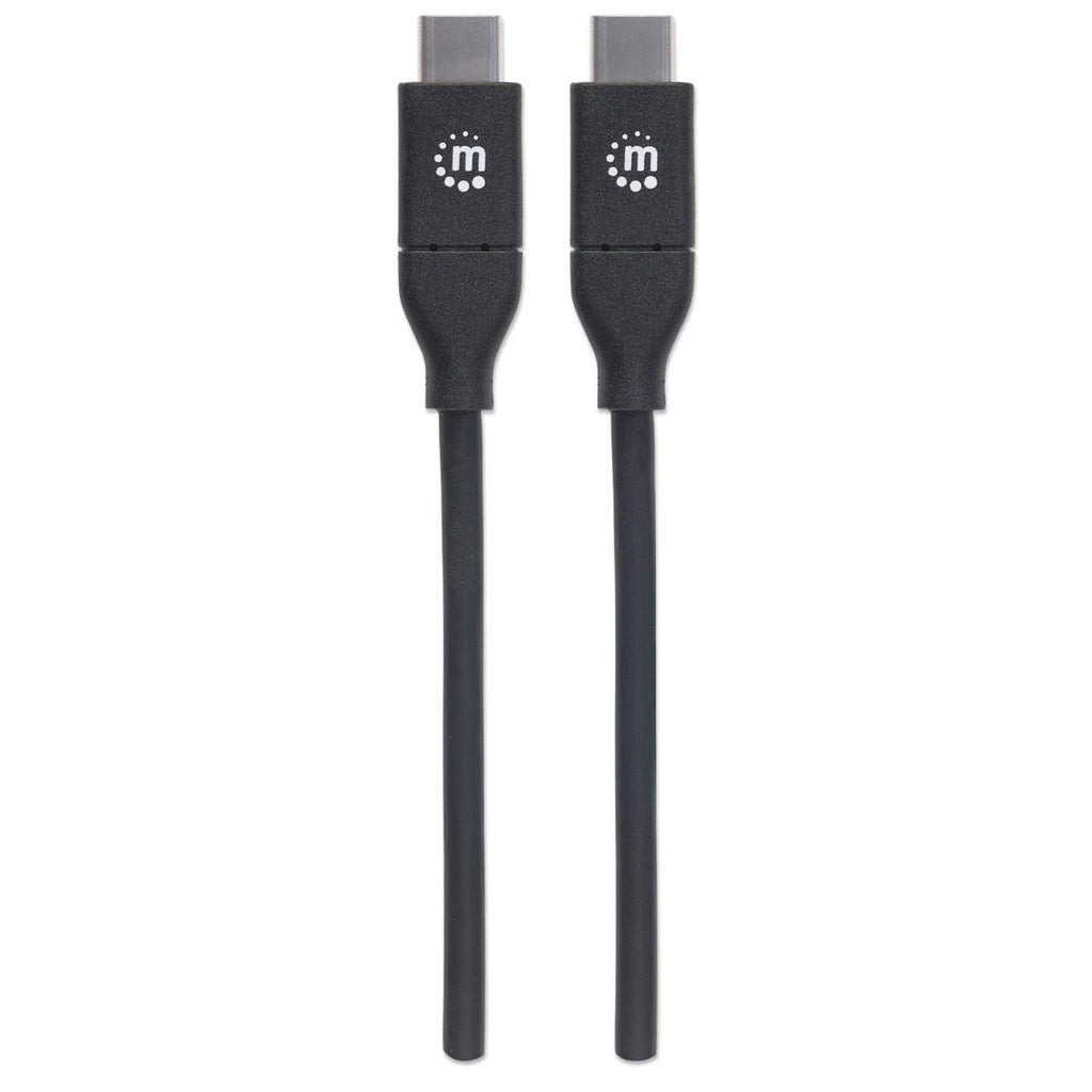 Manhattan USB-C to USB-C Cable, 2m, Male to Male, 480 Mbps (USB 2.0), 5A (super fast charging), Equivalent to USB2C5C2M, Hi-Speed USB, Black, Lifetime Warranty, Polybag