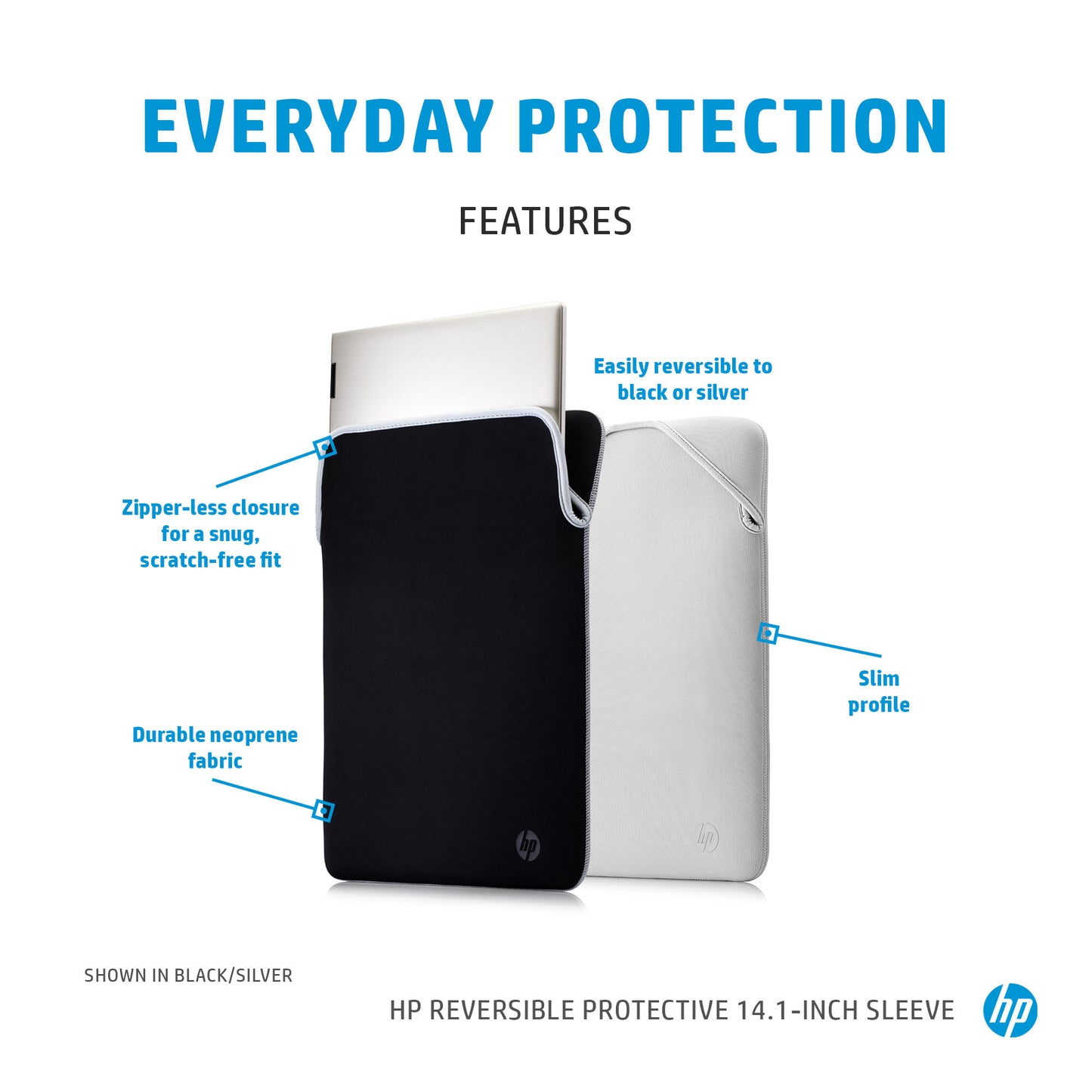 HP Reversible Protective 14.1-inch Blue Laptop Sleeve