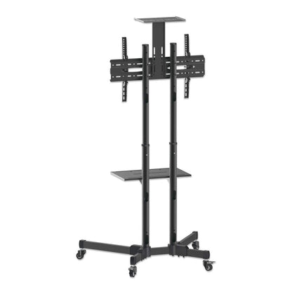 Manhattan TV & Monitor Mount, Trolley Stand, 1 screen, Screen Sizes: 37-65", Black, VESA 200x200 to 600x400mm, Max 40kg, LFD, Lifetime Warranty