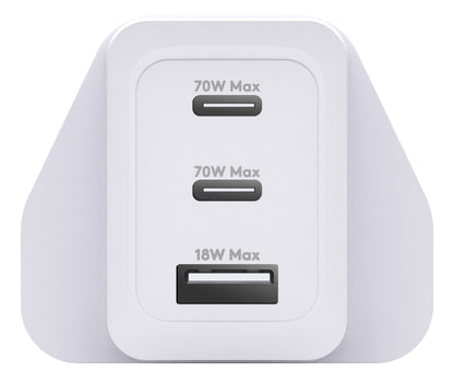 dbramante1928 IT - UK W. Charger - 2xUSB-C 70W + 1xUSB-A - WHT