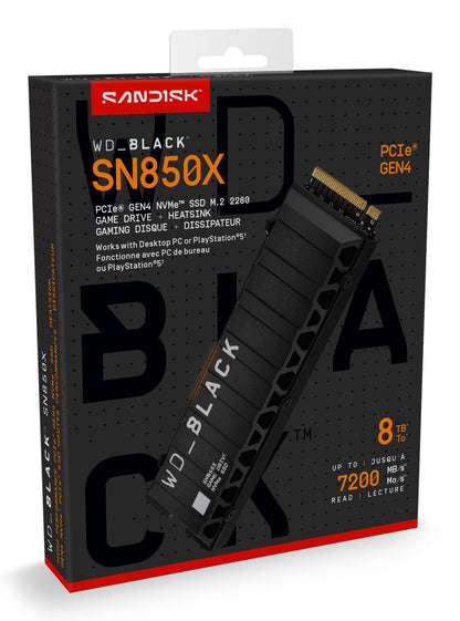 Western Digital WD_BLACK™ SN850X NVMe™ SSD POWERED BY SANDISK 8 TB, [With Heatsink]