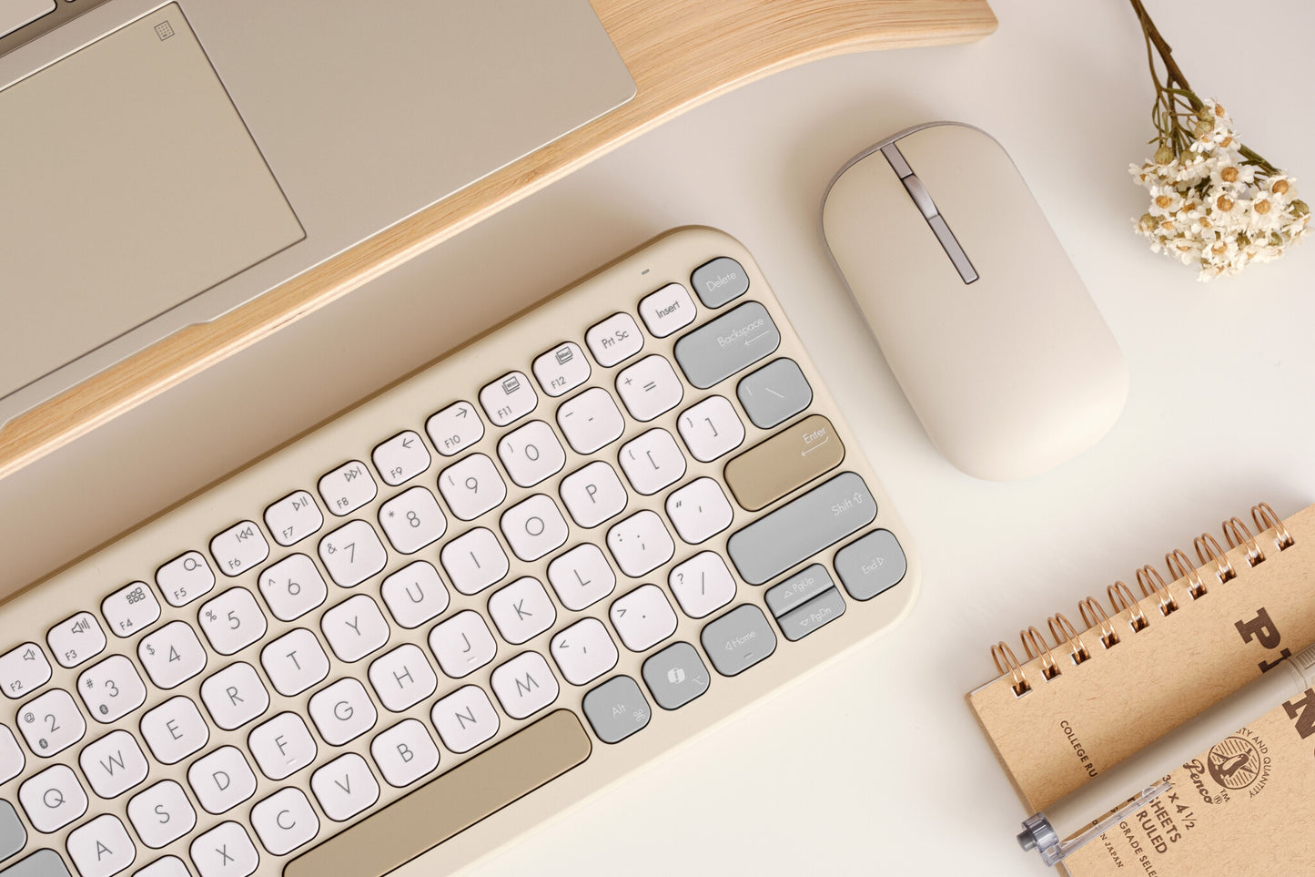 ASUS Marshmallow KW100 keyboard Home Bluetooth Beige