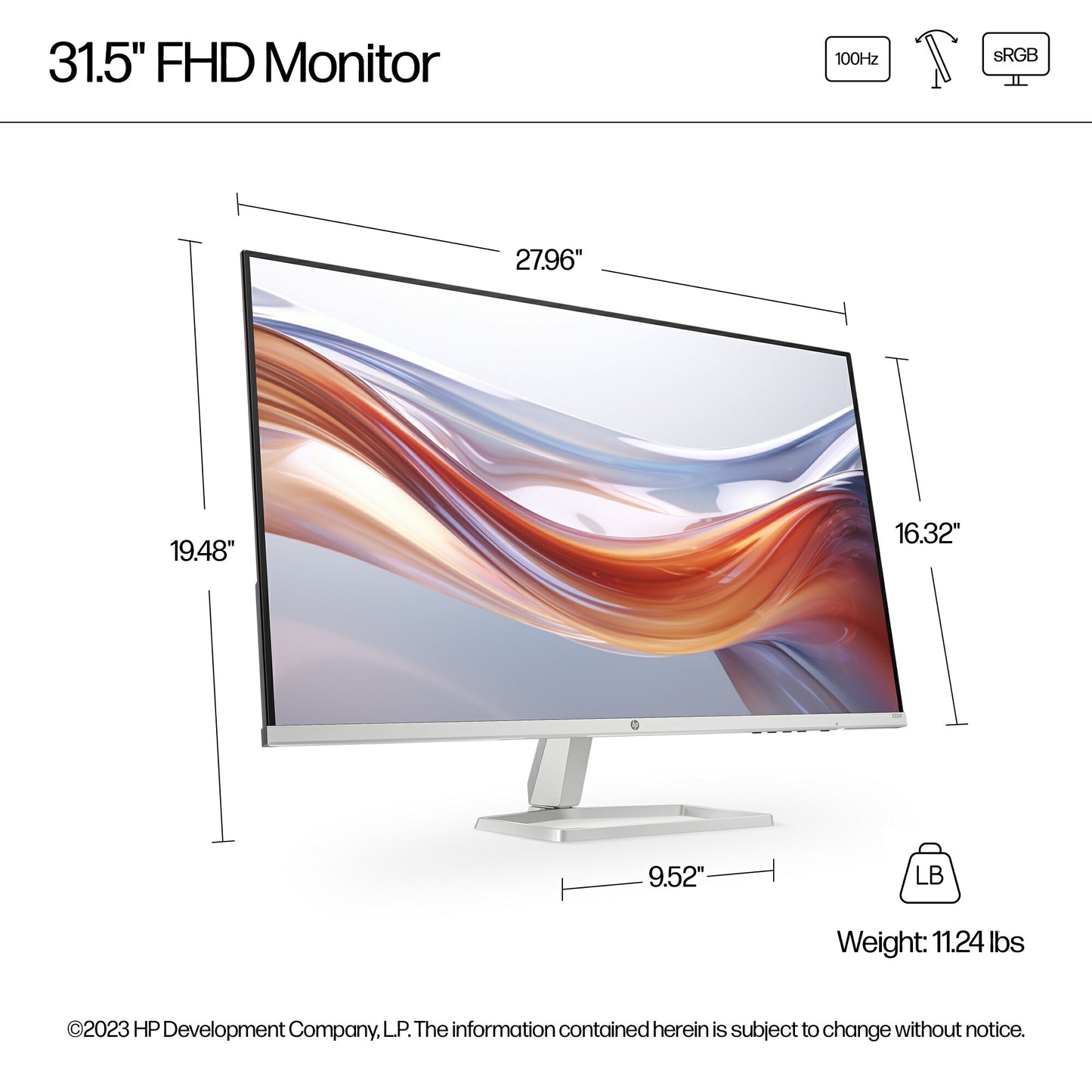 HP Series 5 31.5 inch FHD Monitor - 532sf