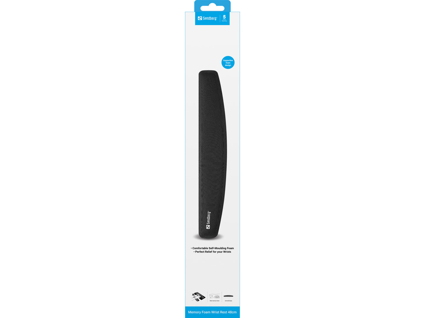 Sandberg Memory Foam Wrist Rest 48cm