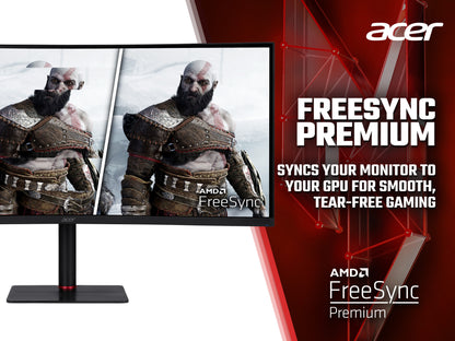 Acer Nitro XV5 Nitro XV345CURV3 34" WQHD (3440x1440) 180Hz FreeSync USB-C Curved Gaming Monitor