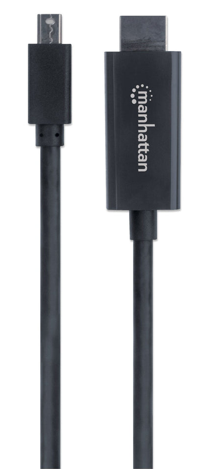 Manhattan Mini DisplayPort 1.1 to HDMI Cable, 1080p@60Hz, 1.8m, Male to Male, Black, Three Year Warranty, Polybag