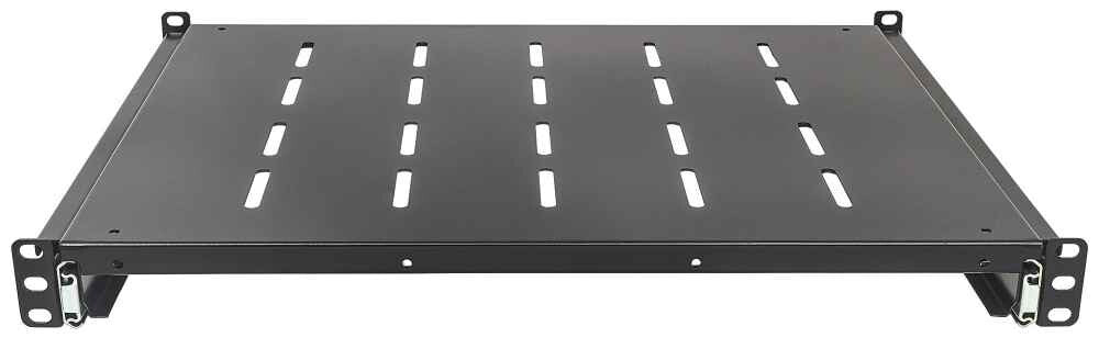 Intellinet 19" Sliding Shelf, 1U, 800 to 1000mm Depth, shelf depth 550mm, Black