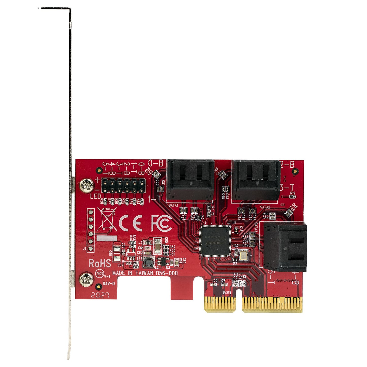 StarTech.com SATA PCIe Card - 6 Port PCIe SATA Expansion Card - 6Gbps - Low/Full Profile - Stacked SATA Connectors - ASM1166 Non-Raid - PCI Express to SATA Converter - TAA
