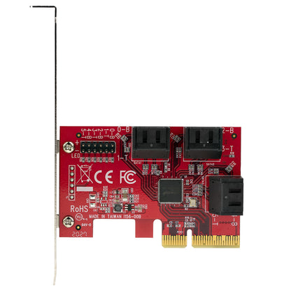 StarTech.com SATA PCIe Card - 6 Port PCIe SATA Expansion Card - 6Gbps - Low/Full Profile - Stacked SATA Connectors - ASM1166 Non-Raid - PCI Express to SATA Converter - TAA