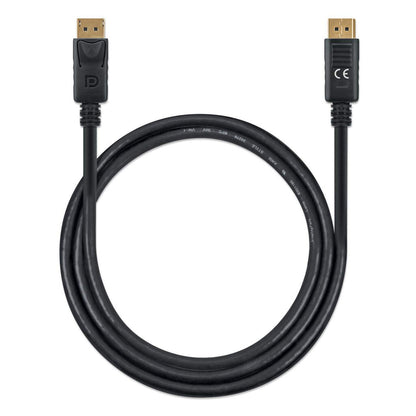 Manhattan DisplayPort 1.4 Cable, 8K@60Hz, 1m, Suitable for ALL 8K, 4K & 1080p/HD uses - when upgrading now or have it ready for when you need it, 4K@144Hz, PVC Cable, With Latches, Fully Shielded, Black, Lifetime Warranty, Equivalent to DP14MM1M