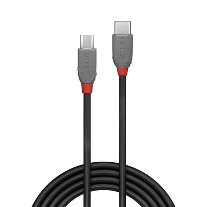 Lindy 3m USB 2.0 Type C to Micro-B Cable, Anthra Line