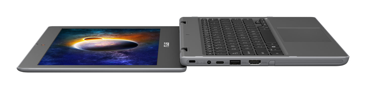 ASUS BR1100C-C81XA Intel® Celeron® N N4500 Laptop 29.5 cm (11.6") HD 8 GB DDR4-SDRAM 128 GB eMMC Wi-Fi 6 (802.11ax) Windows 11 Pro Education Grey