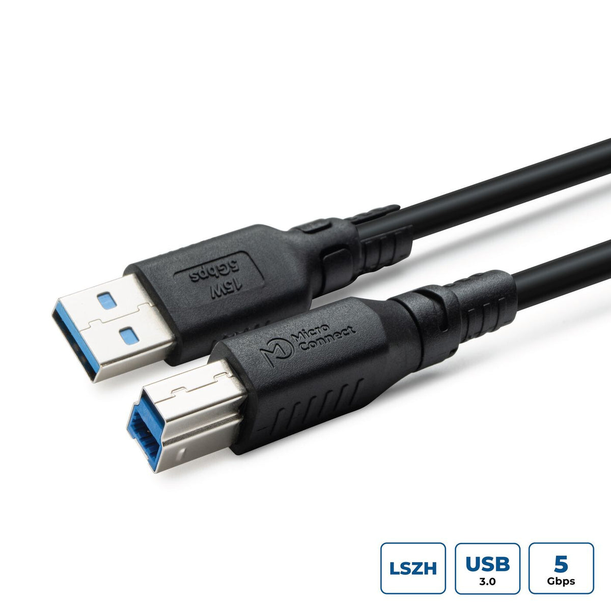 Microconnect USB3.0AB3B-LSZH USB cable USB 3.2 Gen 1 (3.1 Gen 1) 3 m USB A USB B Black