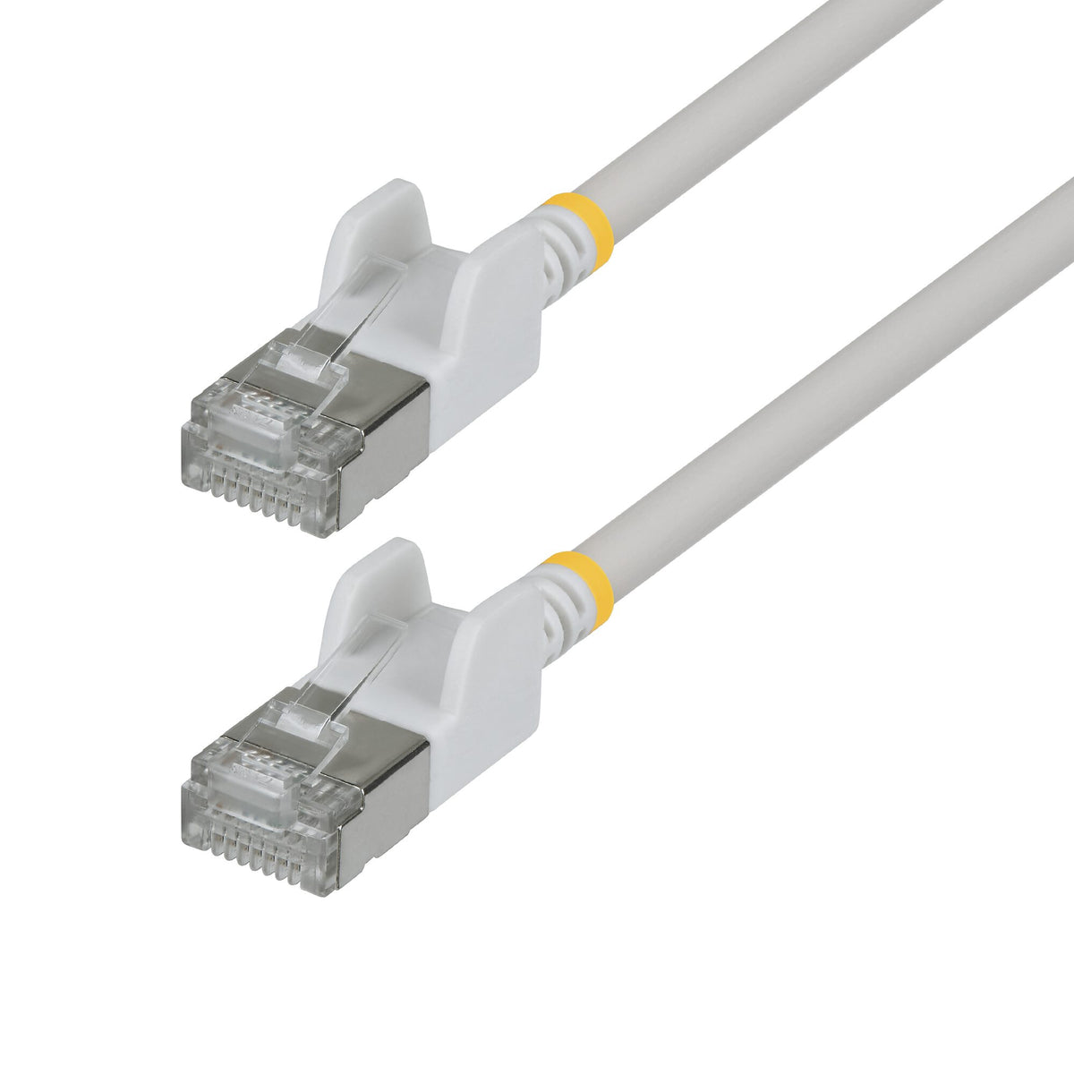 StarTech.com 1.5m White Ultra Slim Cat6A Ethernet Cable, Snagless, FTP, Pure Bare Copper Wire, 34AWG Slim RJ45 Network Patch Cord, Individually Tested