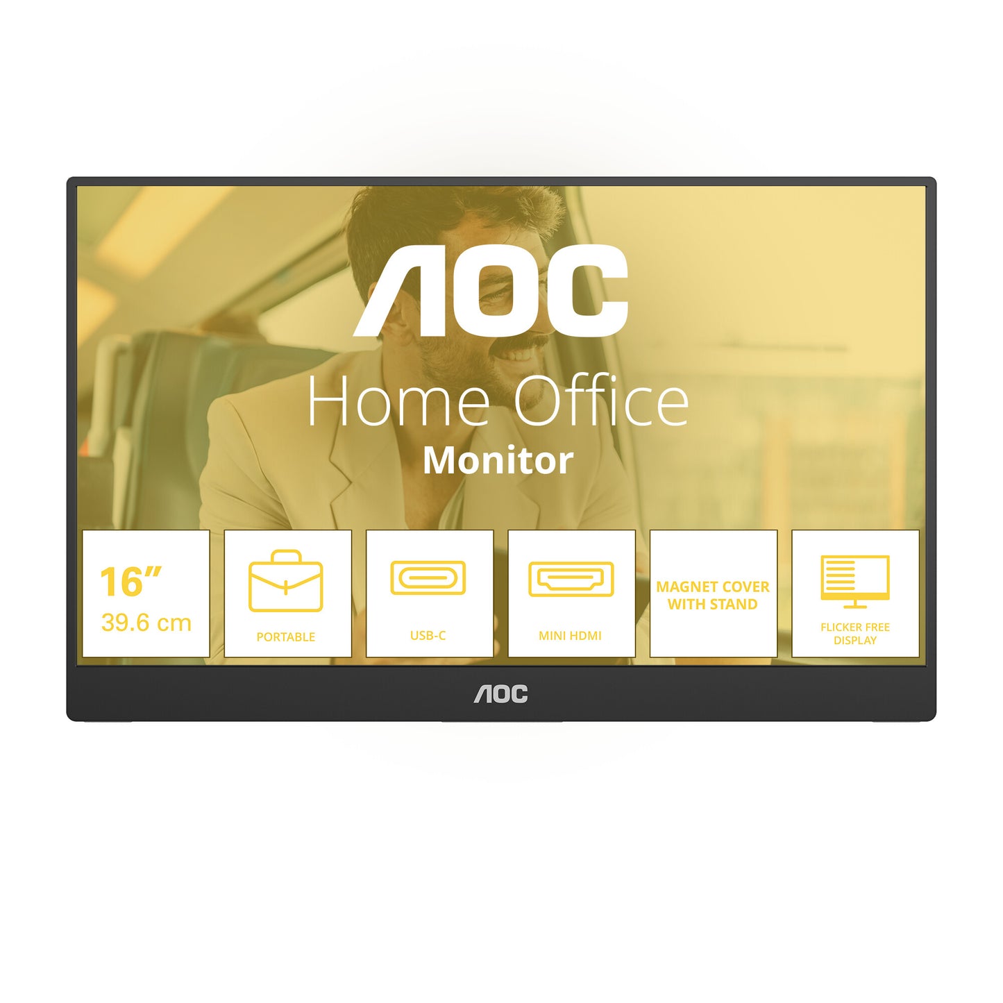 AOC 16T20E2 portable TV/monitor Portable monitor Black 39.6 cm (15.6") LED 1920 x 1080 pixels