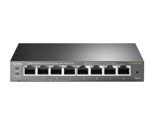 TP-Link 8-Port Gigabit Easy Smart Switch with 4-Port PoE, Managed