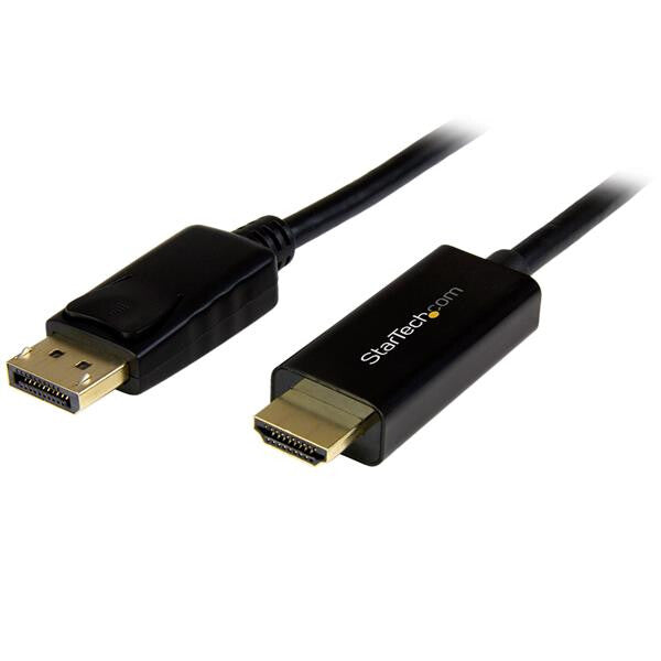 StarTech.com 3ft (1m) DisplayPort to HDMI Cable - 4K 30Hz - DisplayPort to HDMI Adapter Cable - DP 1.2 to HDMI Monitor Cable Converter - Latching DP Connector - Passive DP to HDMI Cord