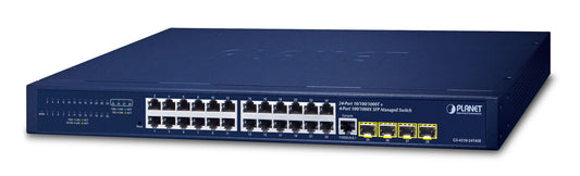 PLANET IPv4/IPv6, 24-Port network switch, Managed, blue
