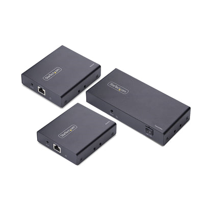 StarTech.com 2-Port HDMI Extender and Splitter Over CAT6, 4K 60Hz, Up to 230ft (70m), 1x2 HDMI over Ethernet Distribution Kit with IR and Power Over Cable