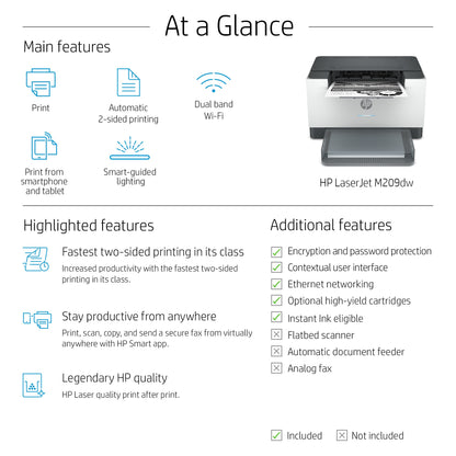 HP LaserJet M209dw Printer