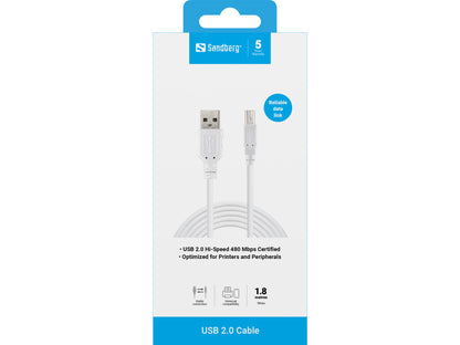 Sandberg USB 2.0 A-B Cable 1.8 m