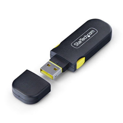 StarTech.com USB-A Port Blocker Key with 4x Latching USB-A Dust Cover Plugs, Snap-In Reusable Port Protectors for Laptops & Computers