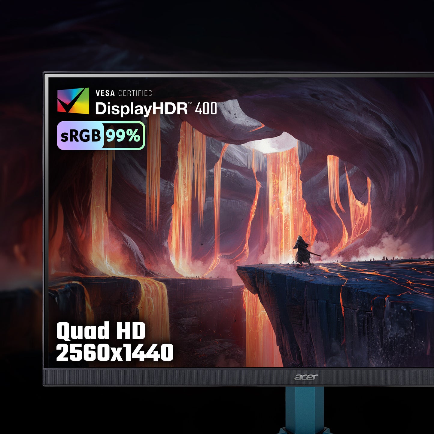 Acer NITRO VG2 Nitro VG272UW2 - 27" Quad HD (2560x1440), 240Hz, 0.5ms, ZeroFrame, HDR400, AMD FreeSync Premium Gaming Monitor