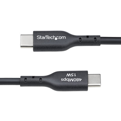 StarTech.com 1ft (30cm) USB-A to USB-C Charging Cable, Charge & Sync, 3A, USB 2.0, TPE Jacket - Black USB Charging Cord