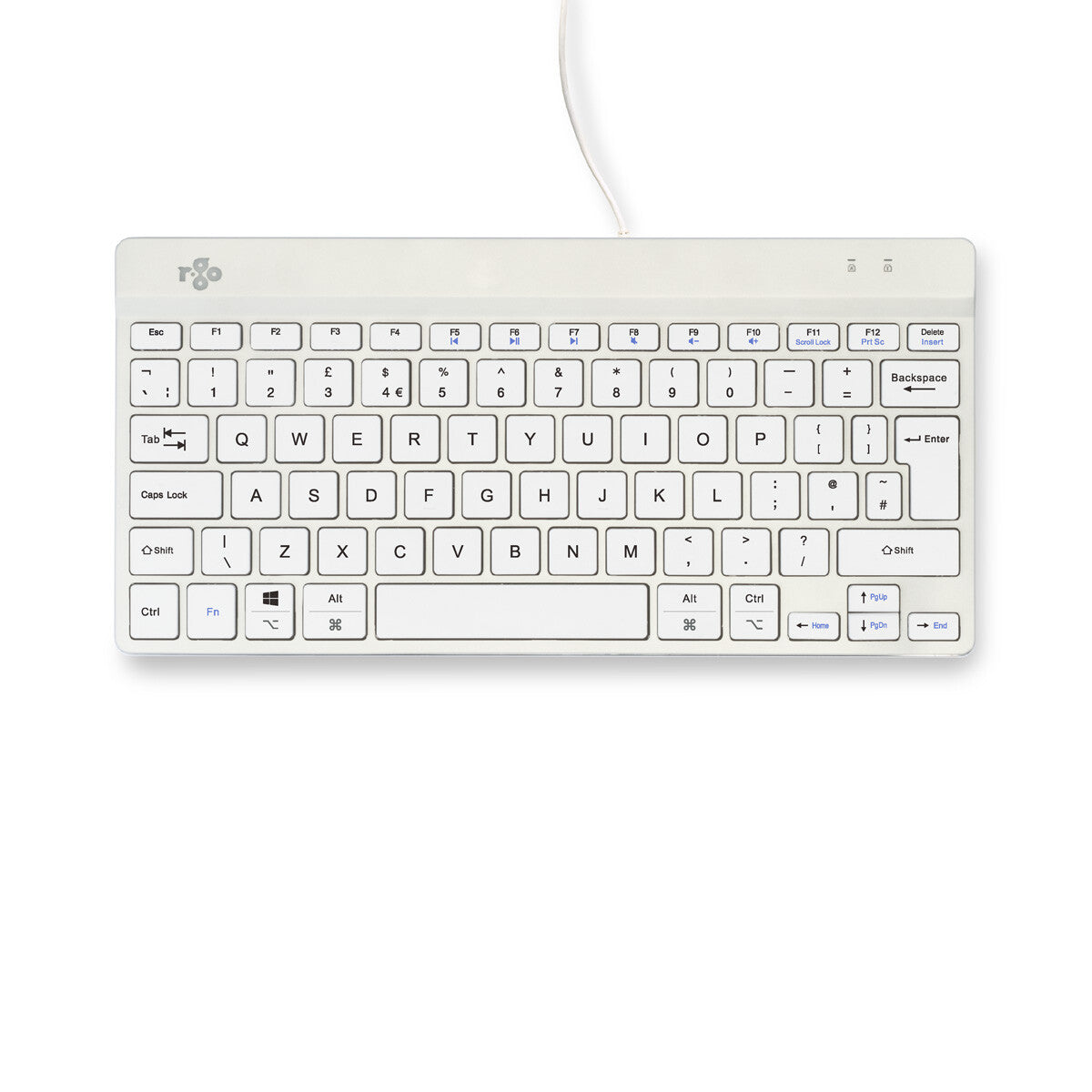 R-Go Tools Ergonomic keyboard R-Go Compact Break, compact keyboard with break software, QWERTY (UK), wired, white