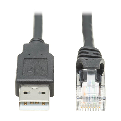 Tripp Lite U009-006-RJ45-X USB-A to RJ45 Rollover Console Cable (M/M) - Cisco Compatible, 250 Kbps, 6 ft. (1.83 m), Black