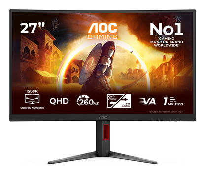 AOC G4 Gaming computer monitor 68.6 cm (27") 2560 x 1440 pixels Quad HD LED Black, Red