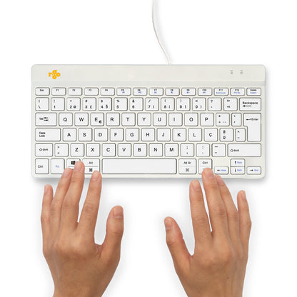 R-Go Tools Ergonomic keyboard R-Go Compact Break, compact keyboard with break software, QWERTY (PT), wired, white