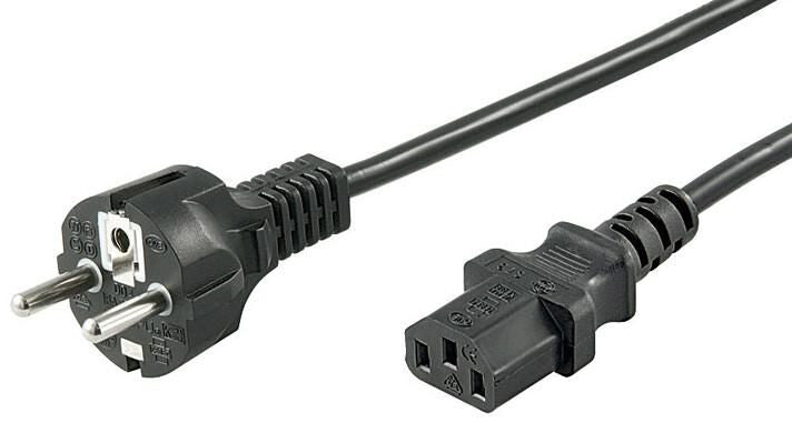 Microconnect PE020410 power cable Black 1 m Power plug type E+F C13 coupler