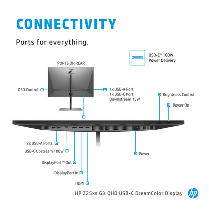 HP Z25xs G3 QHD USB-C DreamColor Display