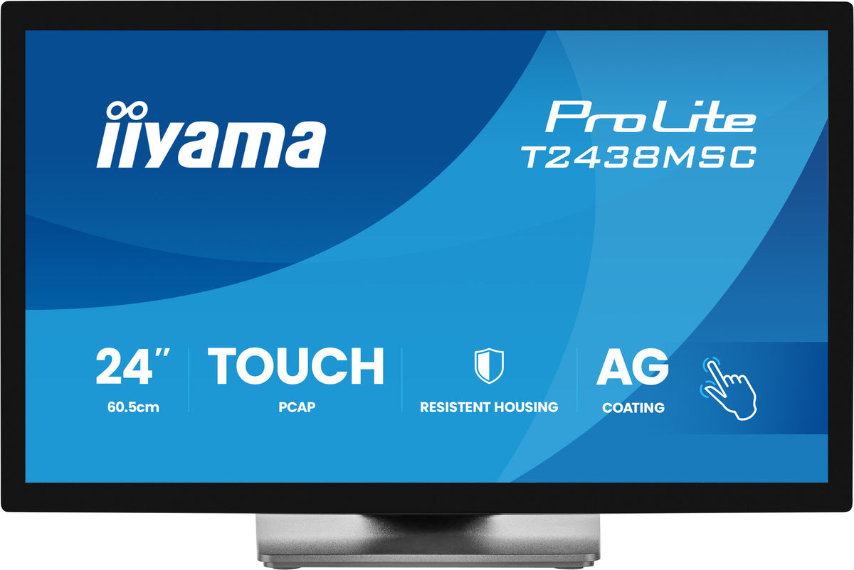 iiyama ProLite T2438MSC-B2 computer monitor 60.5 cm (23.8") 1920 x 1080 pixels Full HD LED Touchscreen Black