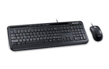 Microsoft Wired Desktop 600 keyboard Mouse included Universal USB QWERTY UK English Black