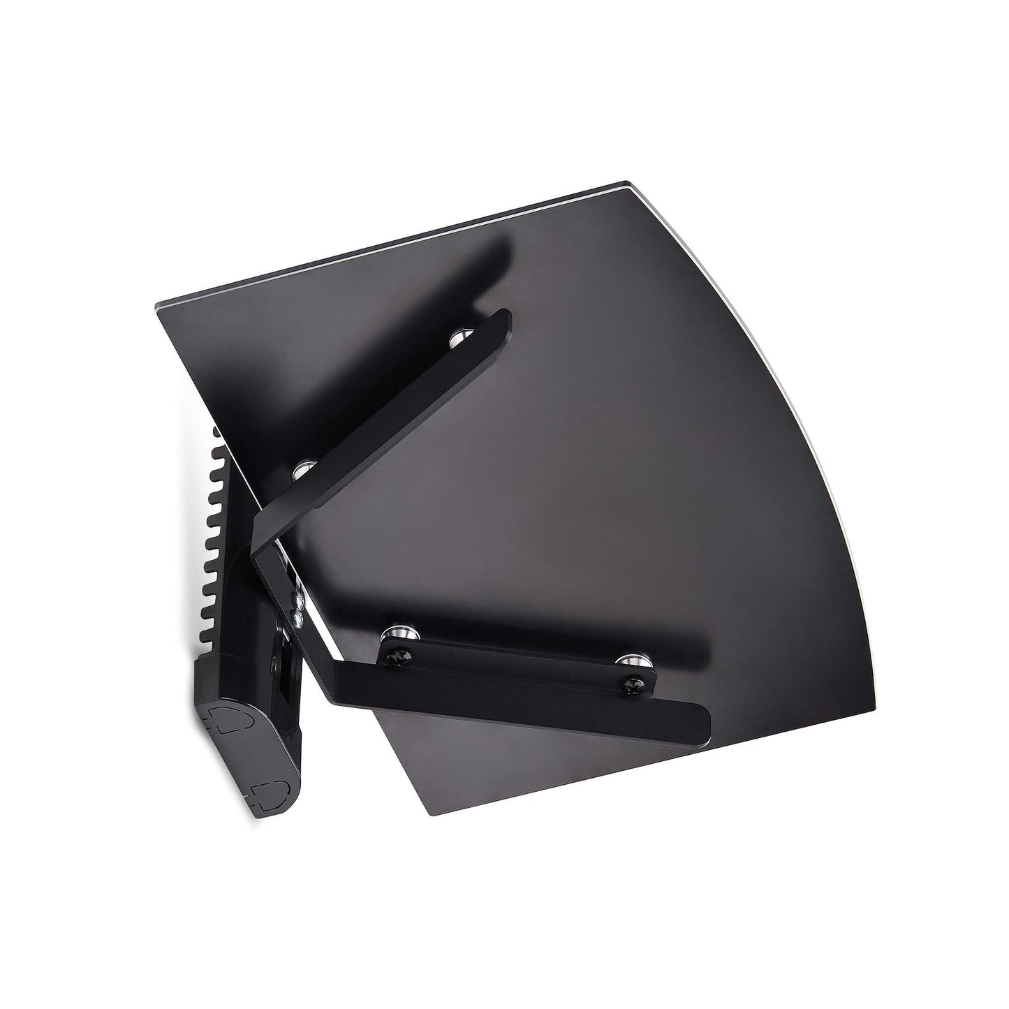 StarTech.com Floating Wall-Mounted AV Shelf, Adjustable Height Shelf For Under TV, Organize A/V Equipment On Black Tempered Glass Shelf