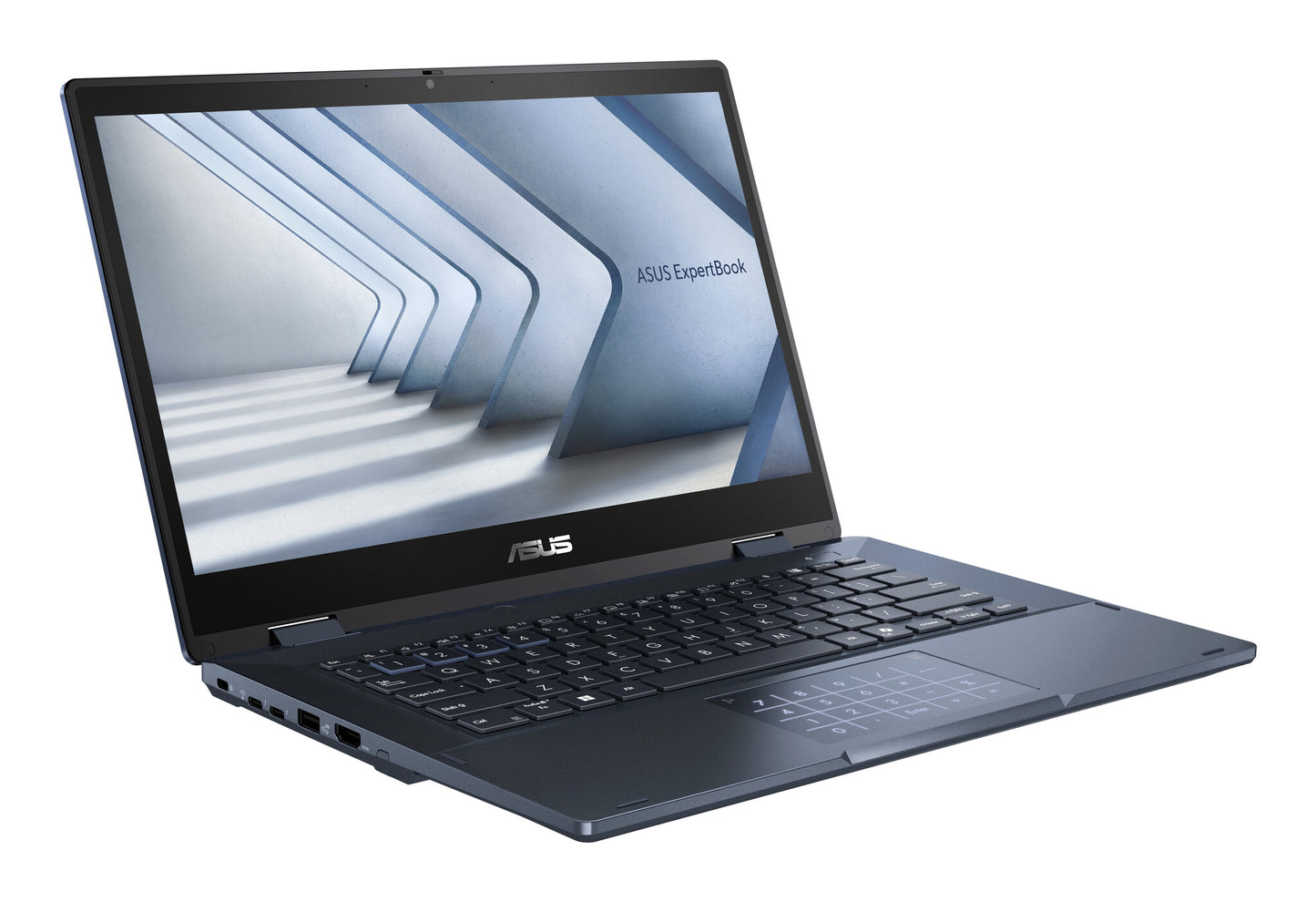 ASUS ExpertBook B3 Flip B3402FV-EC512XA Intel Core 5 120U Hybrid (2-in-1) 35.6 cm (14") Touchscreen Full HD 16 GB DDR4-SDRAM 256 GB SSD Wi-Fi 6E (802.11ax) Windows 11 Pro Education Black QWERTY UK English