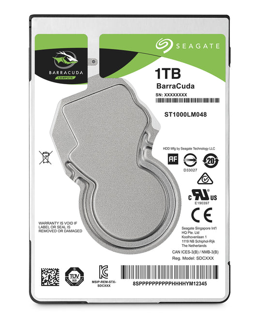 Seagate Barracuda 2.5-inch internal hard drive, 1TB, 5400 RPM, Serial ATA III