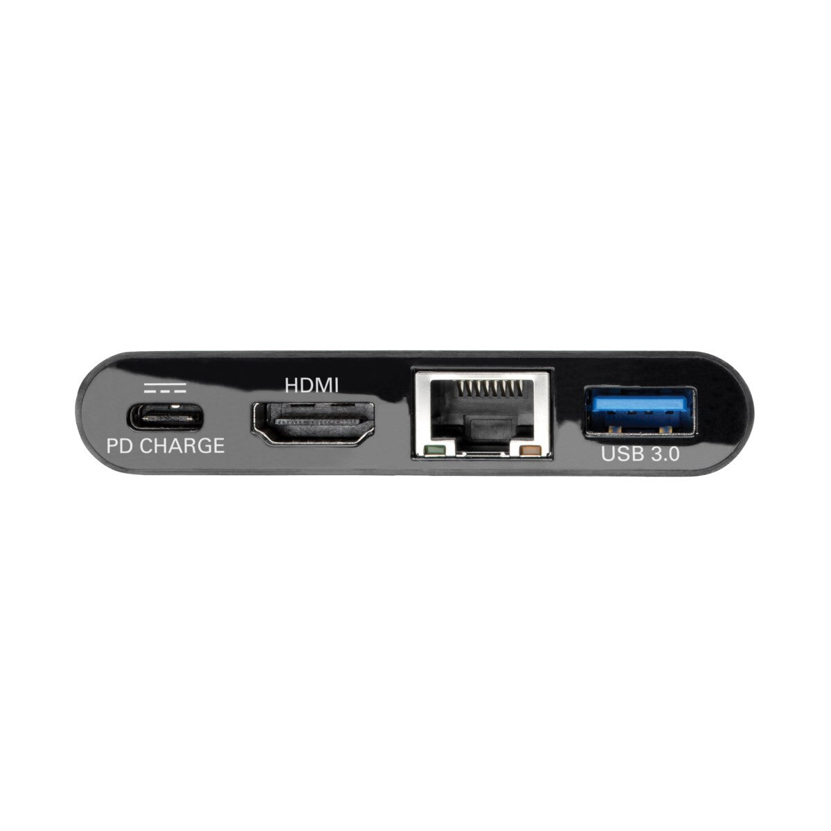 Tripp Lite U444-06N-HGUB-C USB-C Multiport Adapter - HDMI, USB 3.x (5Gbps) Hub Port, Gigabit Ethernet, 60W PD Charging, HDCP, Black