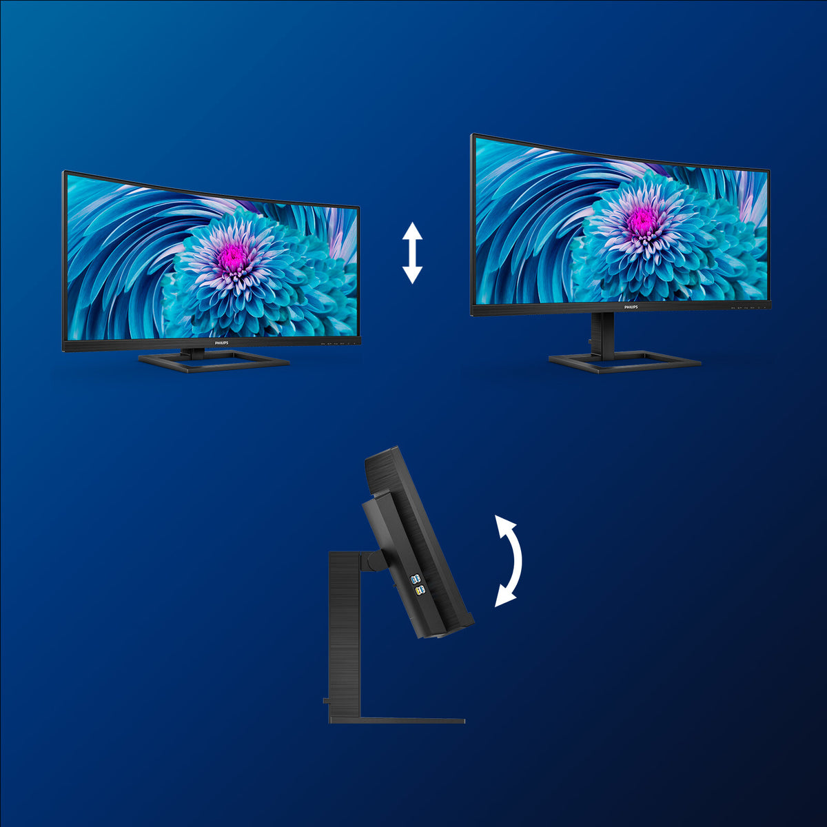 Philips E Line 346E2CUAE/00 computer monitor 86.4 cm (34") 3440 x 1440 pixels Wide Quad HD+ LCD Black