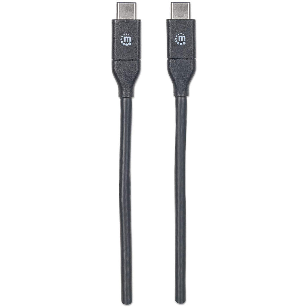 Manhattan USB-C to USB-C Cable, 50cm, USB 3.2 Gen 2 (formerly USB 3.1 Gen 2), 10 Gbps, 3A Fast Charging, SuperSpeed+ USB, Black, Lifetime Warranty, Equivalent to USB31CC50CM