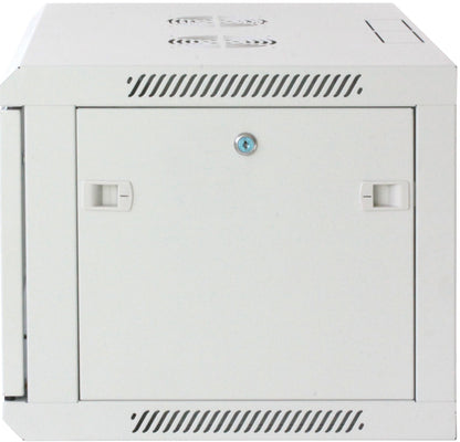 Intellinet 19" Network Cabinet - Wall Mount (Standard), 6U, 450mm Deep, Grey, Assembled, Max 60kg, Suitable also for use on desk or floor, Usable Depth 350mm, Metal & Glass Door, Back Panel, Removeable Sides, Parts for wall install (eg screws/rawl plugs)