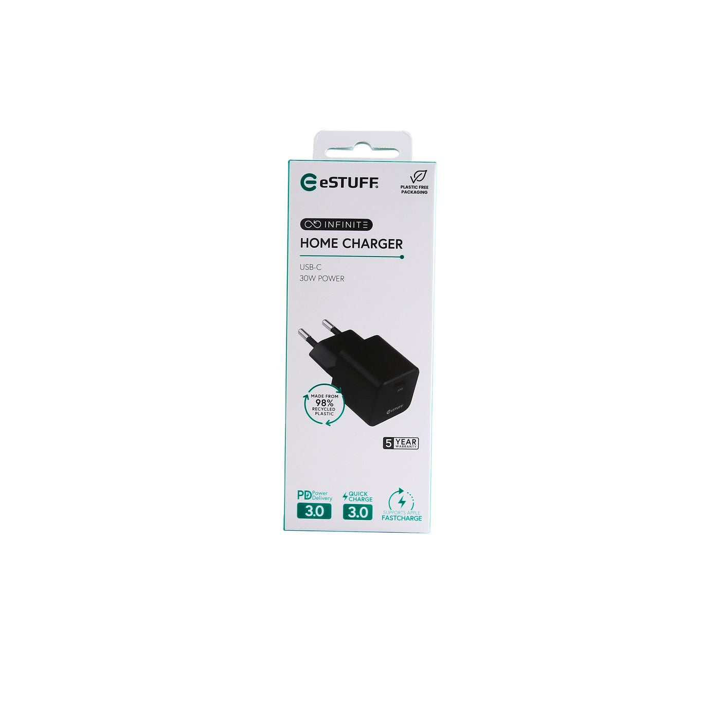 eSTUFF ES637028 mobile device charger Smartphone Black AC Fast charging Indoor