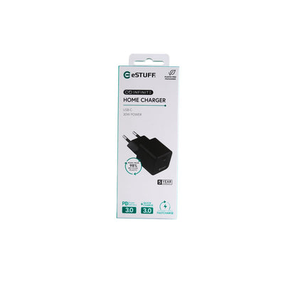 eSTUFF ES637028 mobile device charger Smartphone Black AC Fast charging Indoor