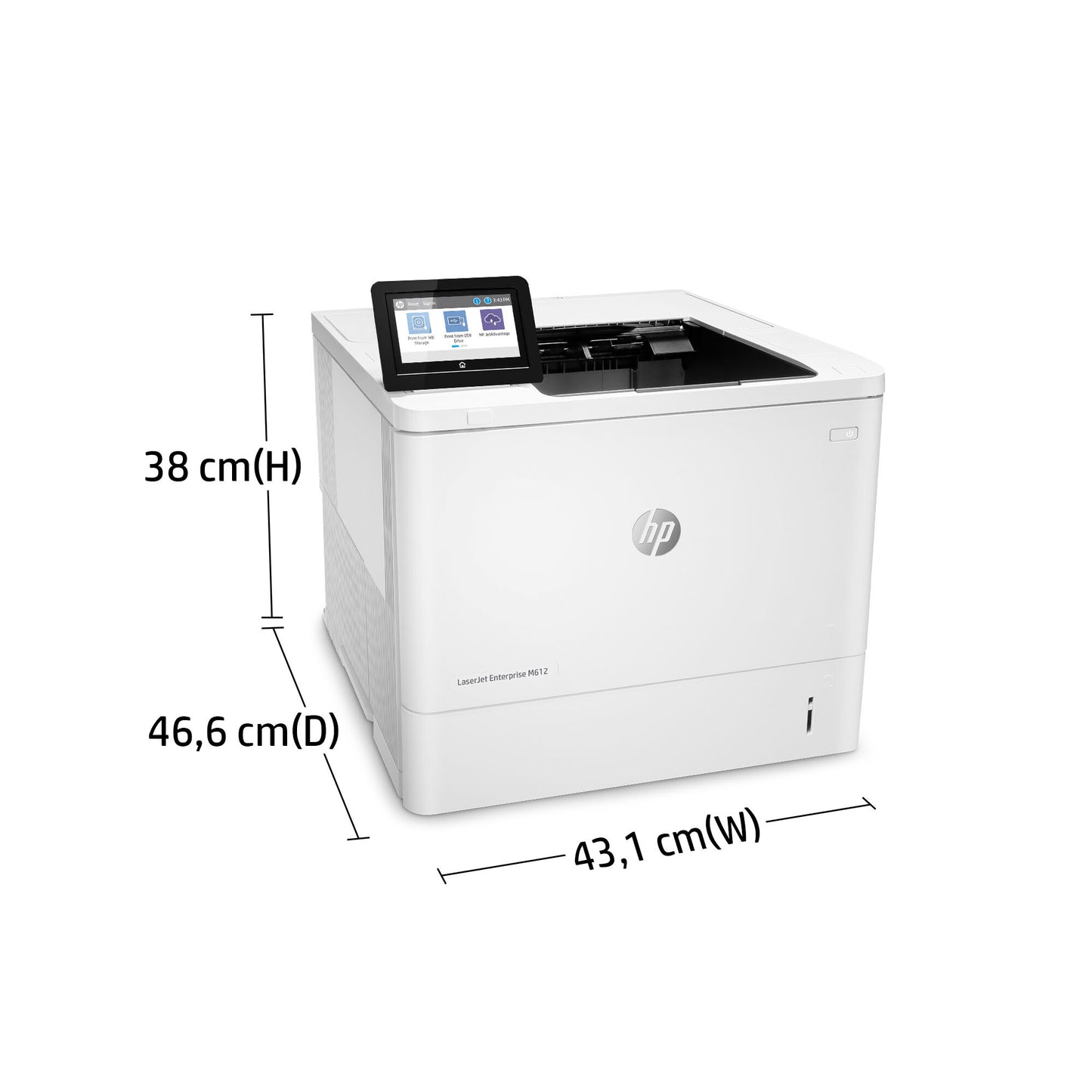 HP LaserJet Enterprise M612dn Black and white Printer, Ethernet Only; Duplex
